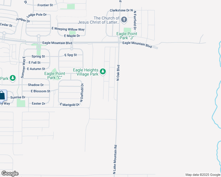 map of restaurants, bars, coffee shops, grocery stores, and more near 3646 North Oak Boulevard in Eagle Mountain