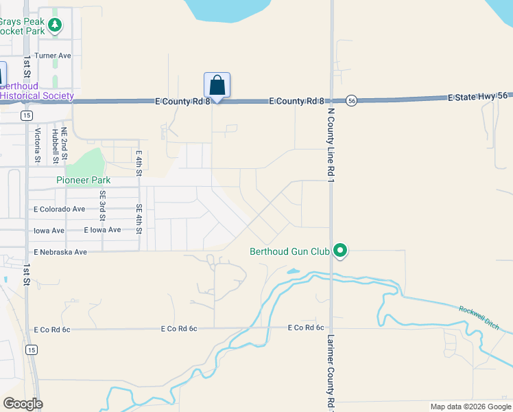 map of restaurants, bars, coffee shops, grocery stores, and more near 301 Dorothy Drive in Berthoud