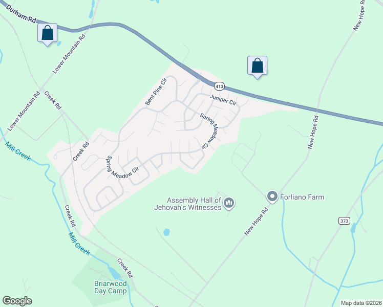 map of restaurants, bars, coffee shops, grocery stores, and more near 466 Hummingbird Court North in New Hope