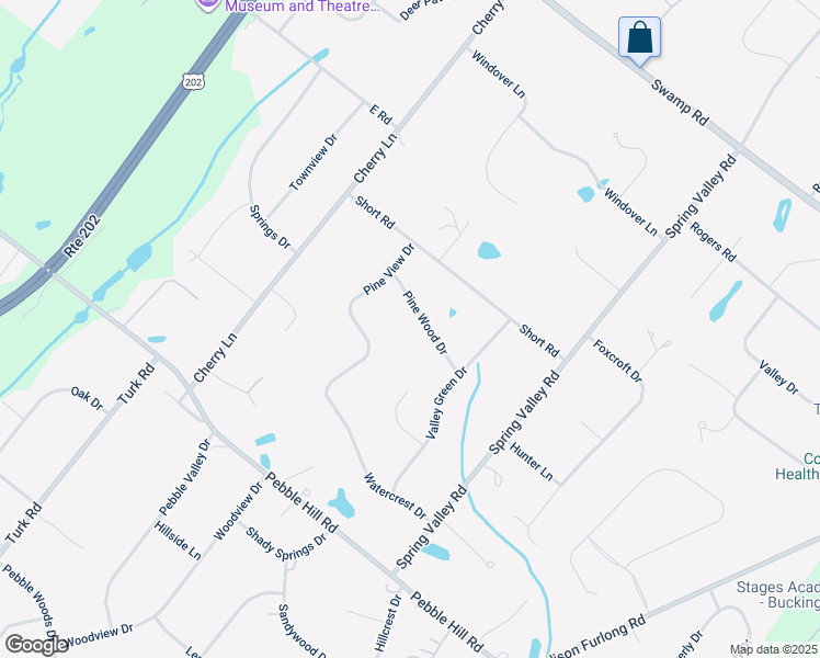 map of restaurants, bars, coffee shops, grocery stores, and more near 40 Pine Wood Drive in Doylestown