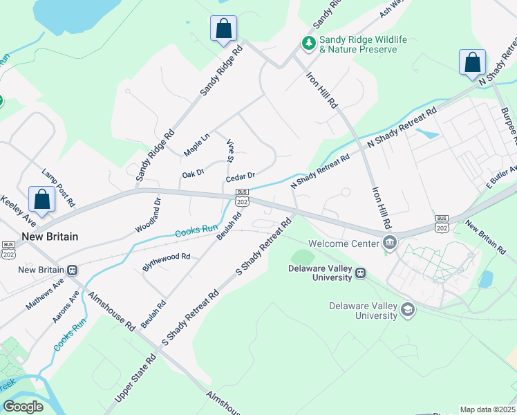 map of restaurants, bars, coffee shops, grocery stores, and more near 422 East Butler Avenue in New Britain