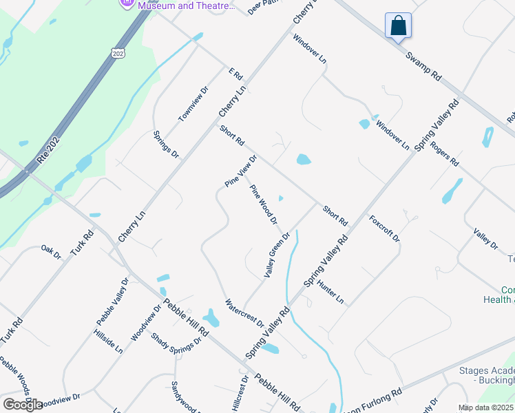 map of restaurants, bars, coffee shops, grocery stores, and more near 40 Pine Wood Drive in Doylestown