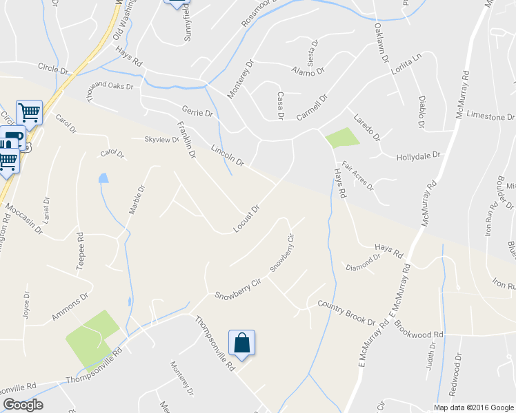 map of restaurants, bars, coffee shops, grocery stores, and more near 2749 Locust Drive in Pittsburgh