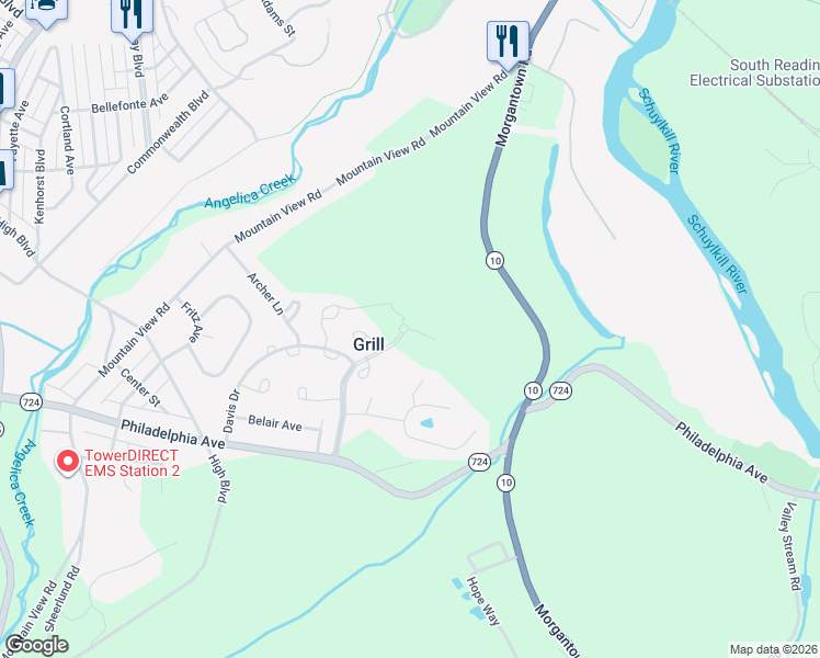 map of restaurants, bars, coffee shops, grocery stores, and more near 21 Chaser Court in Shillington