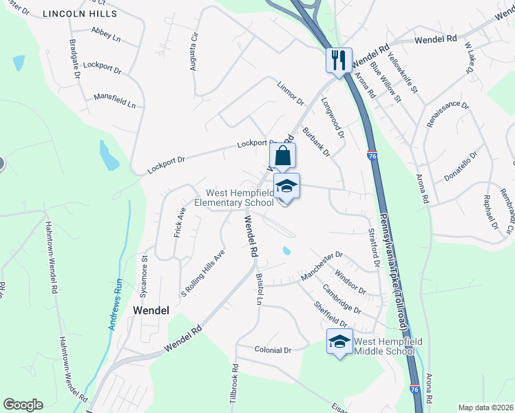 map of restaurants, bars, coffee shops, grocery stores, and more near 455 Wendel Road in Irwin