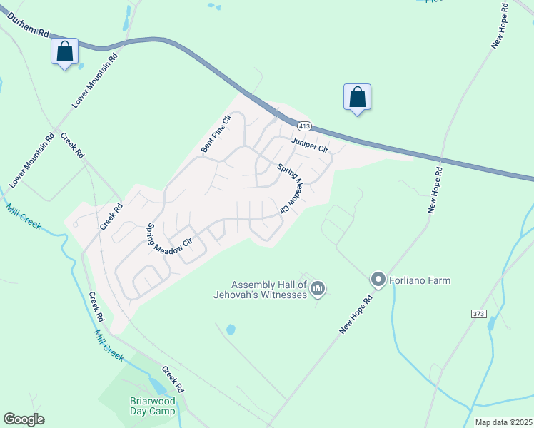 map of restaurants, bars, coffee shops, grocery stores, and more near 466 Hummingbird Court North in New Hope