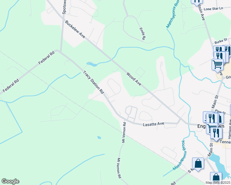 map of restaurants, bars, coffee shops, grocery stores, and more near 21 Heron Court in Manalapan Township