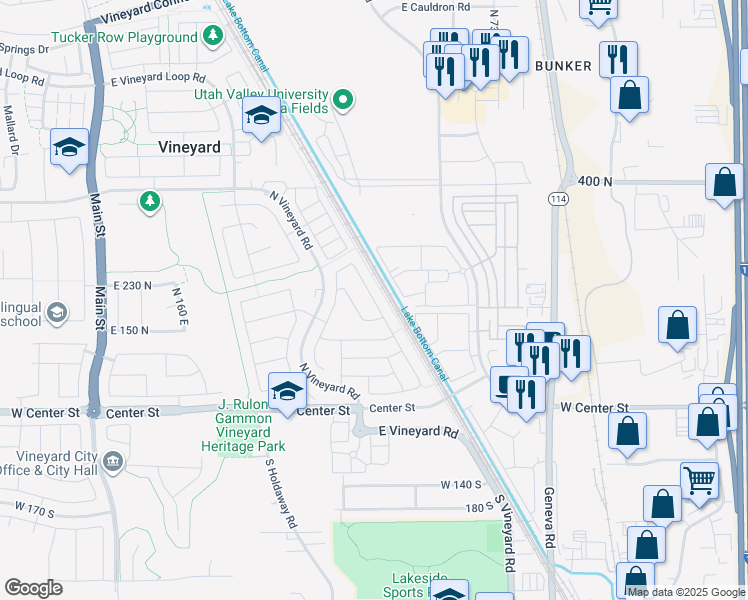 map of restaurants, bars, coffee shops, grocery stores, and more near 198 North Street in Vineyard