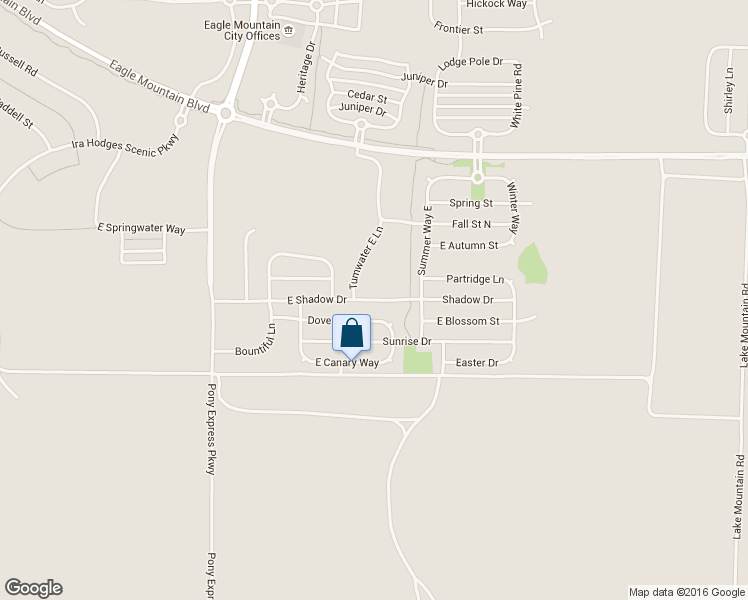 map of restaurants, bars, coffee shops, grocery stores, and more near 1512 East Shadow Drive in Eagle Mountain