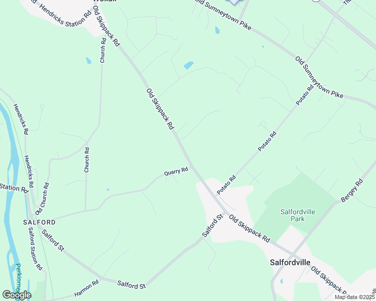 map of restaurants, bars, coffee shops, grocery stores, and more near 1422 Old Skippack Road in Harleysville