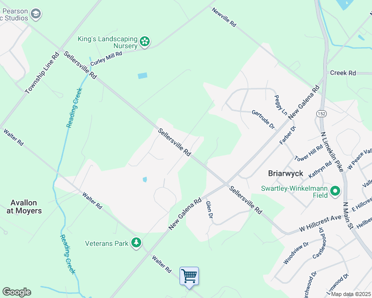 map of restaurants, bars, coffee shops, grocery stores, and more near 2 Brook Lane in Chalfont