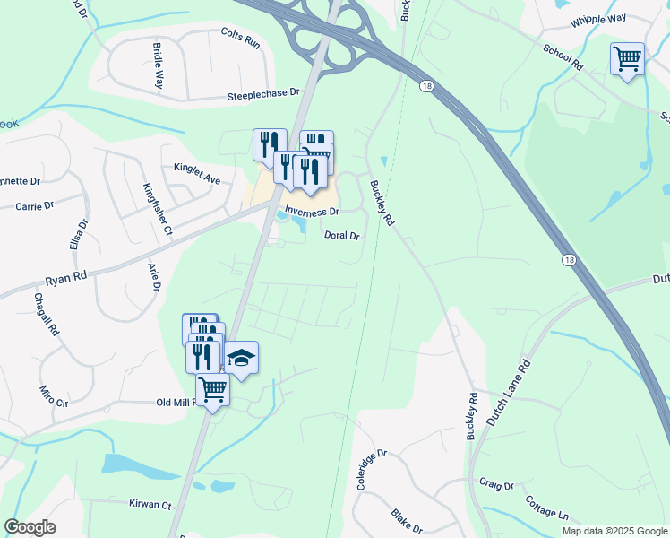 map of restaurants, bars, coffee shops, grocery stores, and more near 26 Pecan Valley Drive in Marlboro Township