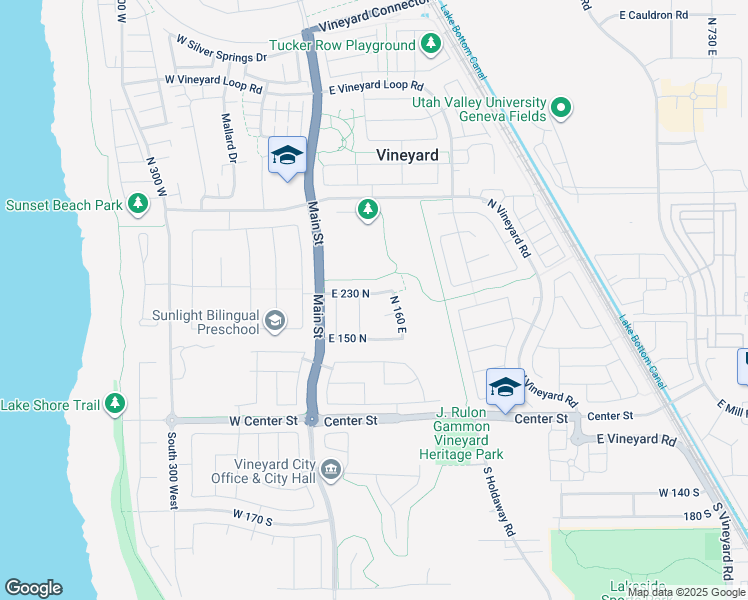 map of restaurants, bars, coffee shops, grocery stores, and more near 207 North 90 East in Orem