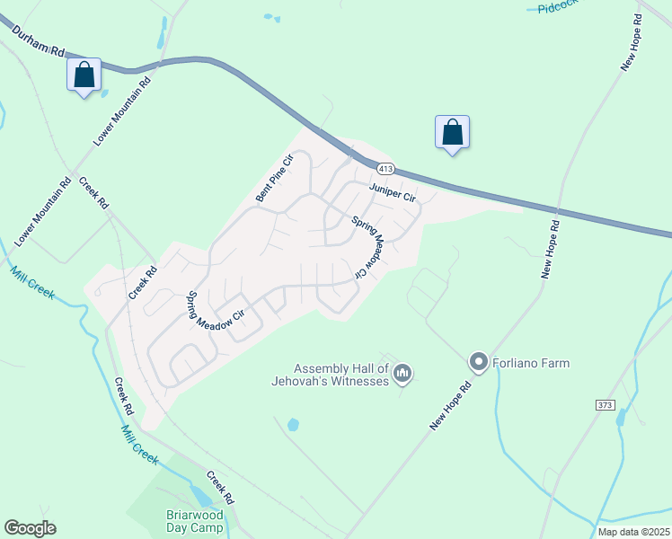 map of restaurants, bars, coffee shops, grocery stores, and more near 464 Hummingbird Court North in New Hope
