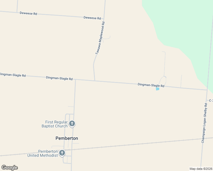 map of restaurants, bars, coffee shops, grocery stores, and more near 21242 Dingman-Slagle Road in Sidney