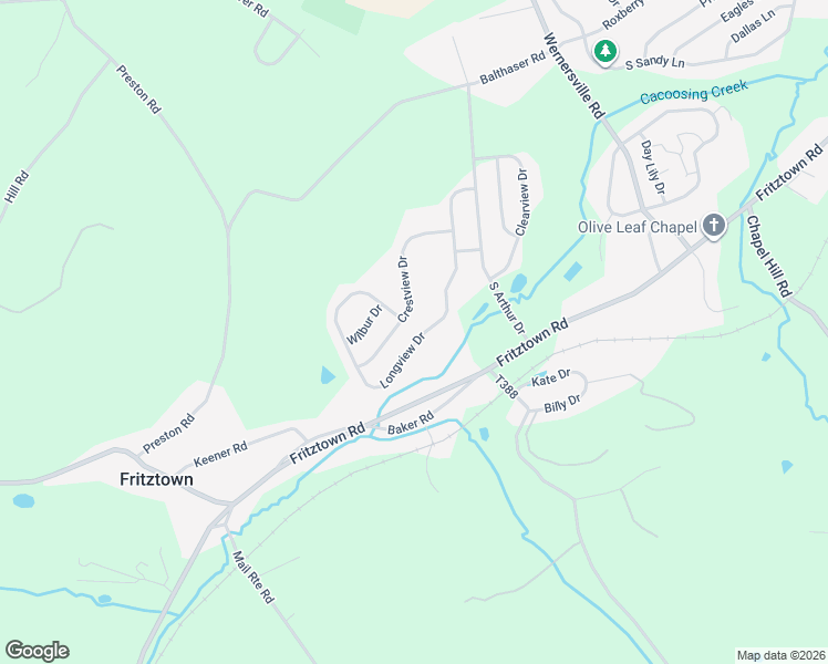 map of restaurants, bars, coffee shops, grocery stores, and more near 222 Longview Drive in Sinking Spring