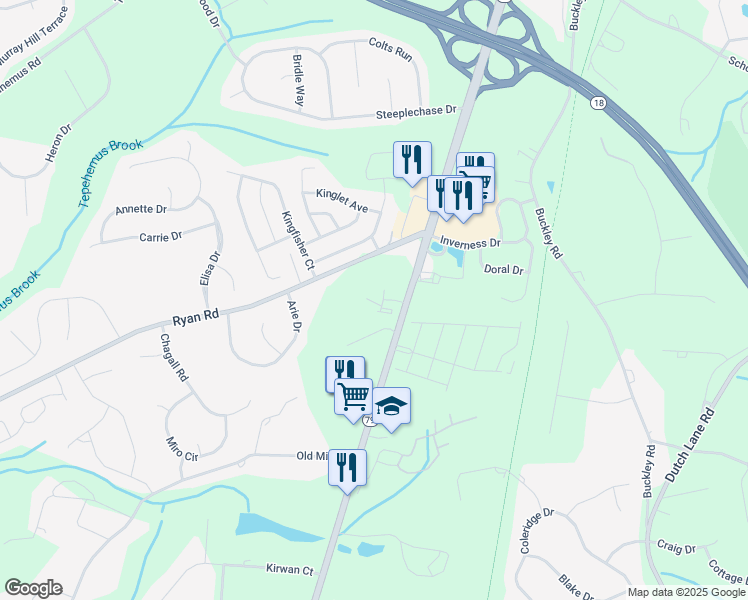 map of restaurants, bars, coffee shops, grocery stores, and more near 100 South Main Street in Marlboro