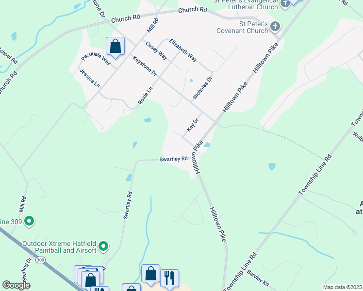 map of restaurants, bars, coffee shops, grocery stores, and more near 14 Cedar Hill Drive in Hatfield