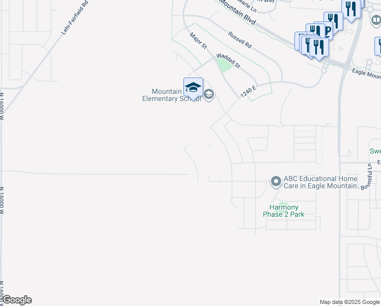 map of restaurants, bars, coffee shops, grocery stores, and more near 3710 North Nathan Street in Eagle Mountain