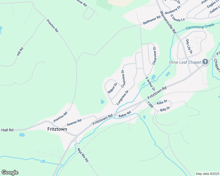 map of restaurants, bars, coffee shops, grocery stores, and more near 7 Wilbur Drive in Sinking Spring