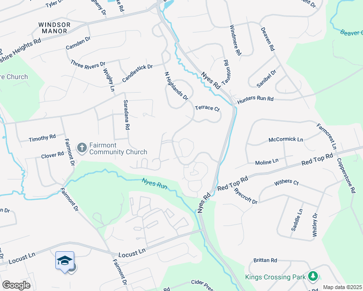 map of restaurants, bars, coffee shops, grocery stores, and more near 6611 Springford Terrace in Harrisburg