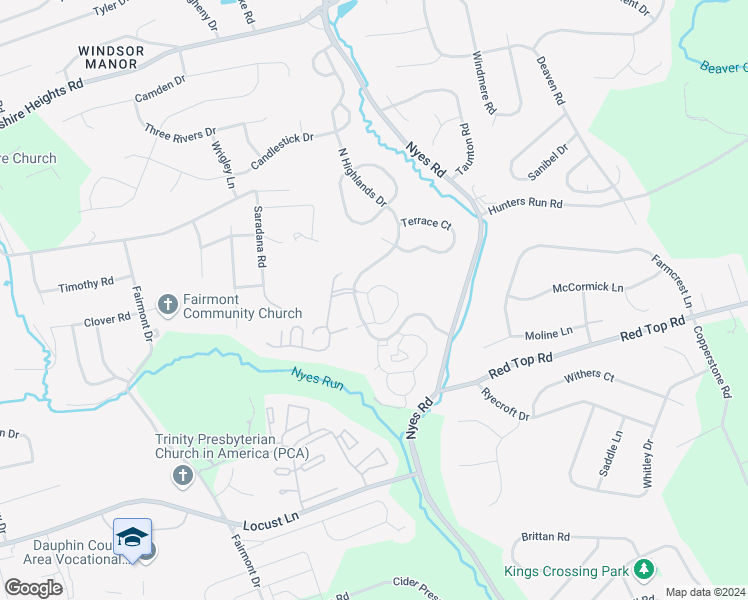 map of restaurants, bars, coffee shops, grocery stores, and more near 6611 Springford Terrace in Harrisburg