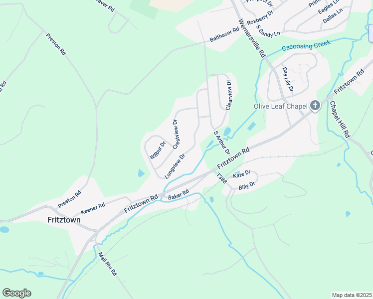 map of restaurants, bars, coffee shops, grocery stores, and more near 219 Longview Drive in Sinking Spring