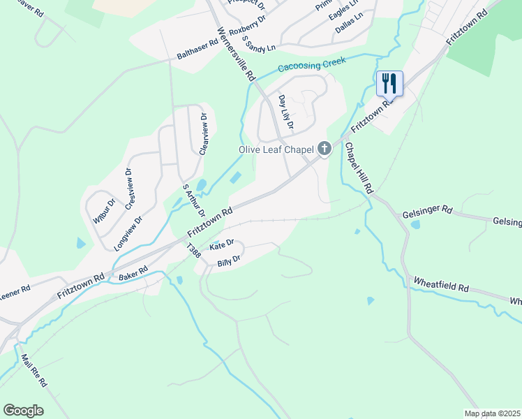 map of restaurants, bars, coffee shops, grocery stores, and more near 933 Fritztown Road in Sinking Spring