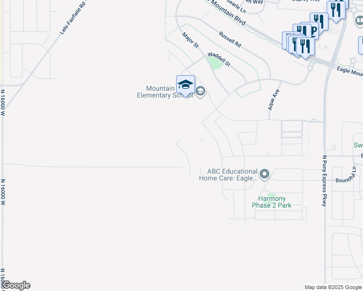 map of restaurants, bars, coffee shops, grocery stores, and more near 3716 North Nathan Street in Eagle Mountain