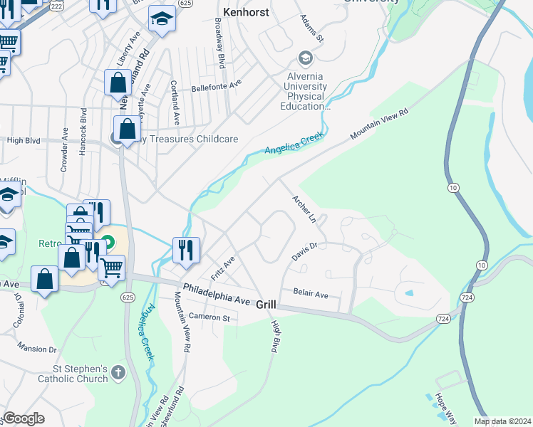 map of restaurants, bars, coffee shops, grocery stores, and more near 756 Tamarack Trail in Reading