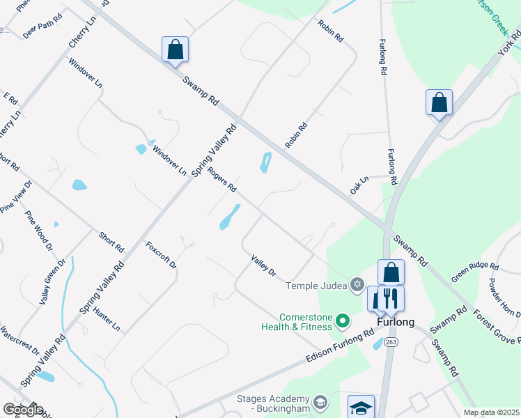 map of restaurants, bars, coffee shops, grocery stores, and more near 6 Kuhn Drive in Furlong
