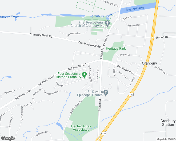 map of restaurants, bars, coffee shops, grocery stores, and more near 80 Labaw Drive in East Windsor