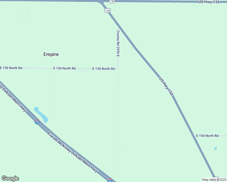 map of restaurants, bars, coffee shops, grocery stores, and more near 1350 North 2950 East Road in Le Roy