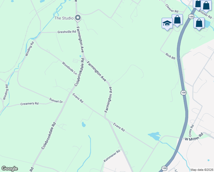 map of restaurants, bars, coffee shops, grocery stores, and more near 2002 Farmington Avenue in Pottstown