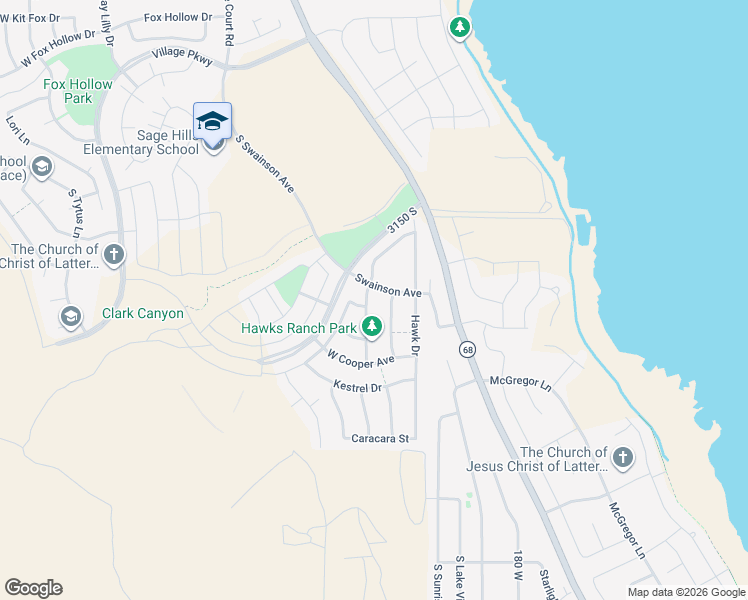 map of restaurants, bars, coffee shops, grocery stores, and more near 3334 South Peregrine Trail in Saratoga Springs