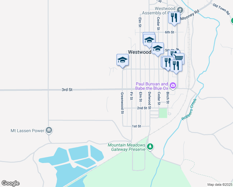 map of restaurants, bars, coffee shops, grocery stores, and more near 3rd Street in Westwood