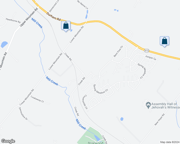 map of restaurants, bars, coffee shops, grocery stores, and more near 629 Sassafrass Court in New Hope