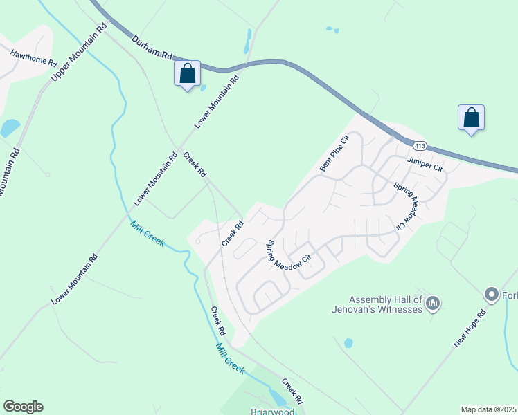 map of restaurants, bars, coffee shops, grocery stores, and more near 629 Sassafrass Court in New Hope