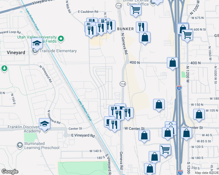 map of restaurants, bars, coffee shops, grocery stores, and more near 258 North Street in Vineyard