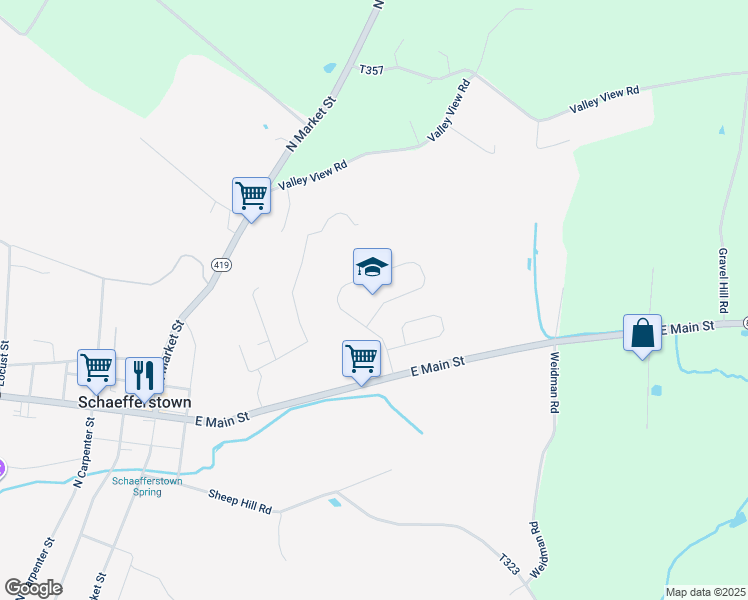 map of restaurants, bars, coffee shops, grocery stores, and more near in SCHAEFFERSTWN
