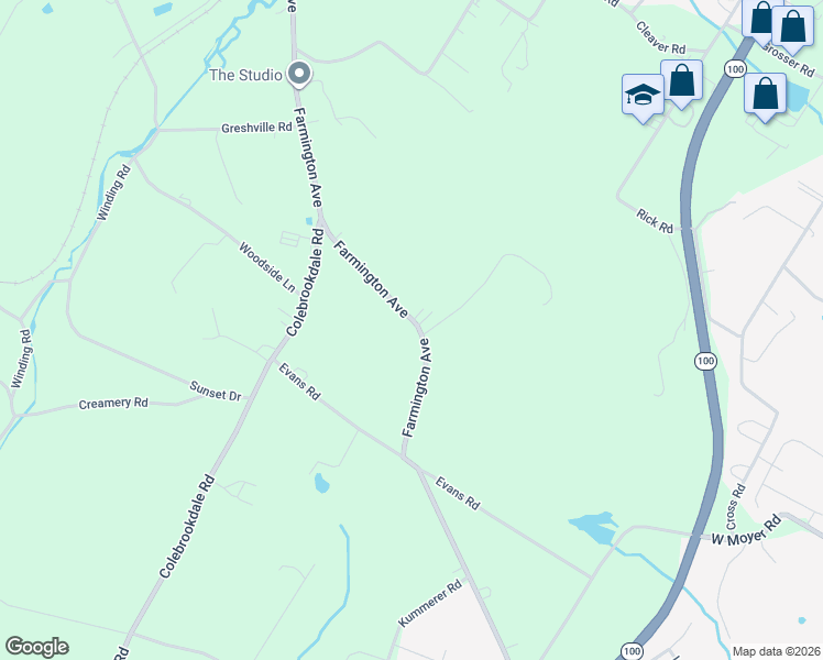 map of restaurants, bars, coffee shops, grocery stores, and more near 2002 Farmington Avenue in Pottstown