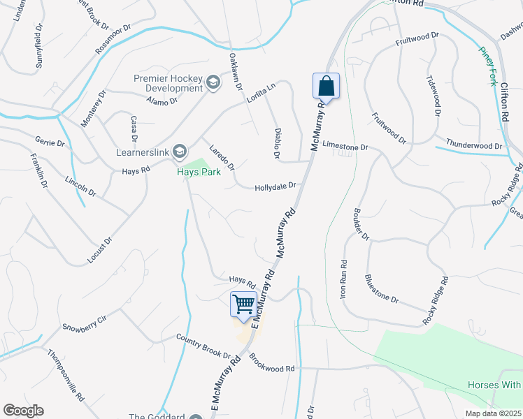 map of restaurants, bars, coffee shops, grocery stores, and more near 700 McMurray Road in Bethel Park