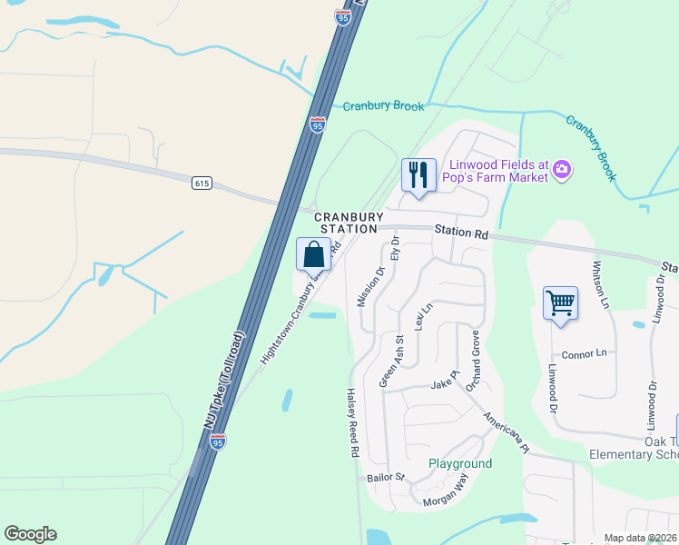map of restaurants, bars, coffee shops, grocery stores, and more near 98 Halsey Reed Road in East Windsor