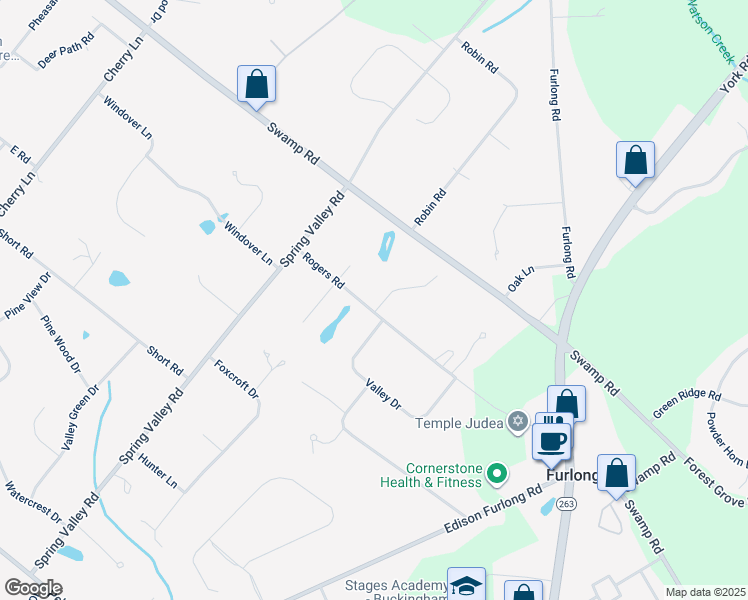 map of restaurants, bars, coffee shops, grocery stores, and more near 6 Kuhn Drive in Furlong