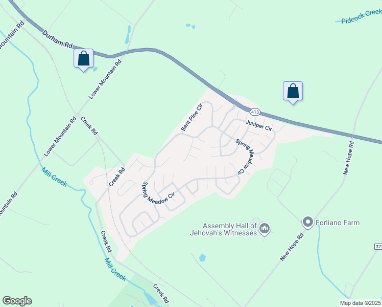 map of restaurants, bars, coffee shops, grocery stores, and more near 554 Greentree Drive in New Hope