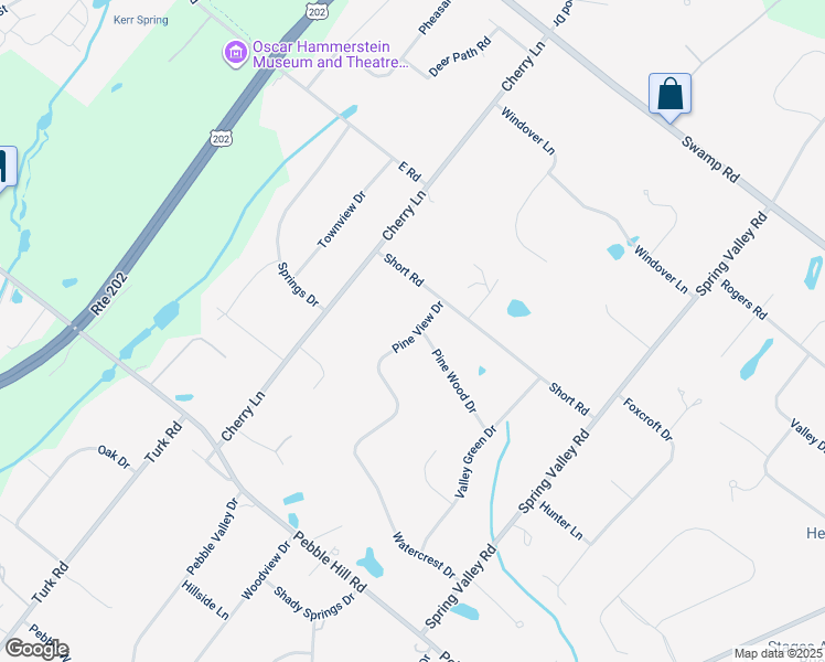 map of restaurants, bars, coffee shops, grocery stores, and more near 46 Pine View Drive in Doylestown