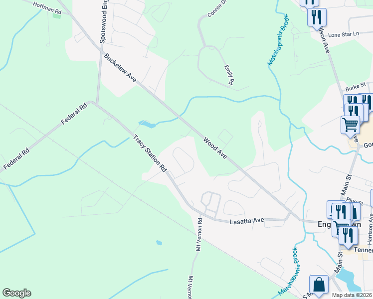 map of restaurants, bars, coffee shops, grocery stores, and more near 86 Heron Court in Manalapan Township