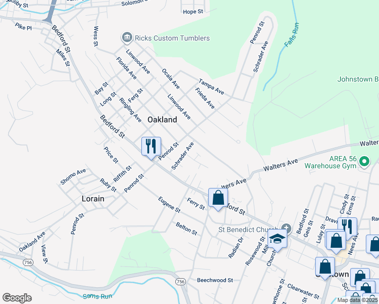 Street map of johnstown pa