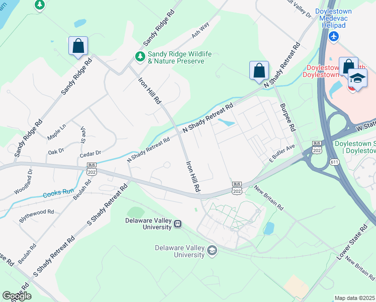 map of restaurants, bars, coffee shops, grocery stores, and more near 123 Iron Hill Road in New Britain
