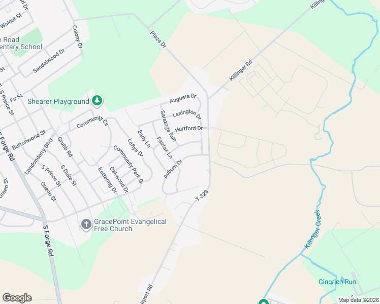 map of restaurants, bars, coffee shops, grocery stores, and more near 21 Auburn Drive in Annville